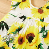 size 6-9 months baby girls dress new 100% cotton sunflower flutter sleeve dress