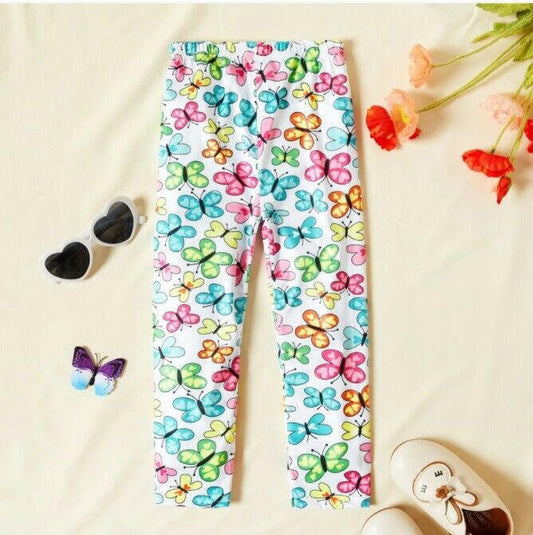 size 3 y/ 3-4y/ 5-6 years new girls leggings colourful butterfly girls leggings.