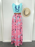 size 12 AUS Tall Size new womens dress light blue & pink floral tank dress