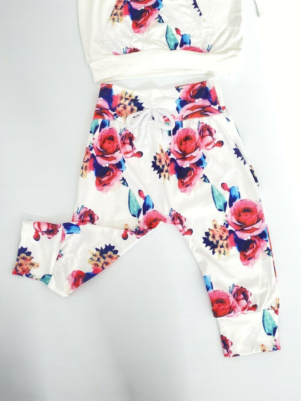 size 18-24 months new toddler girls white & rose hoodie, pants & headband set