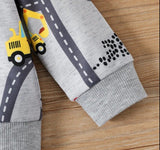 baby boys hoodie top new size 3-6m/9-12 months grey road vehicle print top