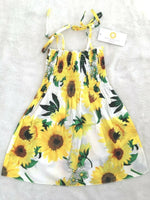NEW Size  12-18 months Toddler Girls Dress 100% Cotton Sunflower Girls Dress