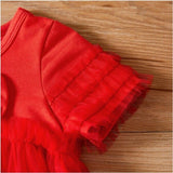 size 6-9m/9-12m/18-24m new baby toddler girls dress red bow front tulle dress
