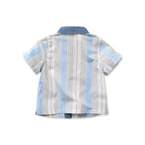 NEW Size 24 months Boys Shirt Boys Blue Grey Stripe Shirt