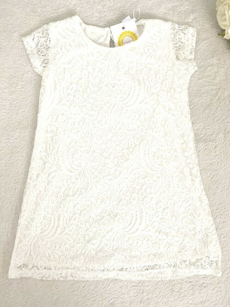 NEW Size 3-4 Years Girls Dress  Ivory White Soft Lace Girls Dress Party/Formal