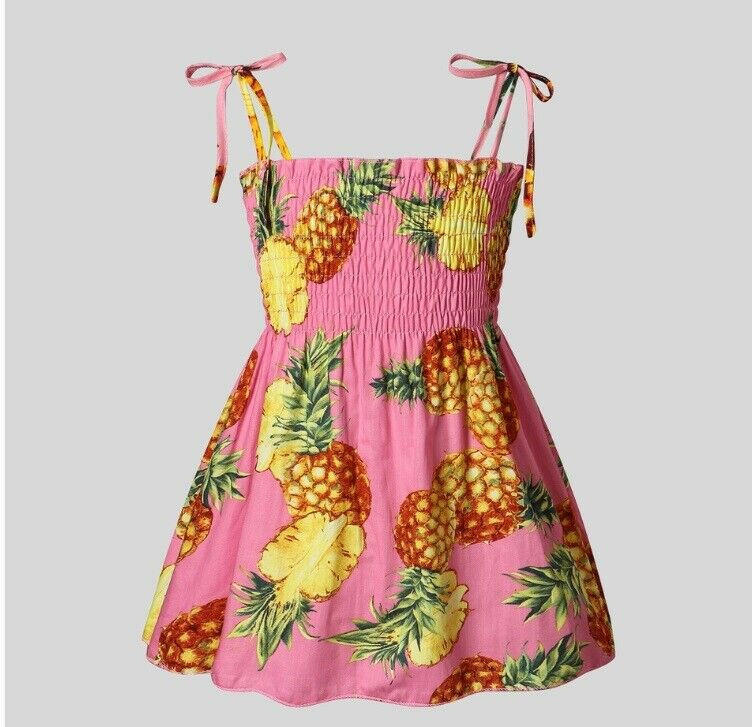 NEW Size 18-24 months Toddler Girls Dress 100% Cotton Pink Pineapple Dress