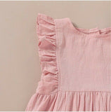 size 12-18 months new baby girls jumpsuit pink ruffle sleeve jumpsuit - 1 Left !