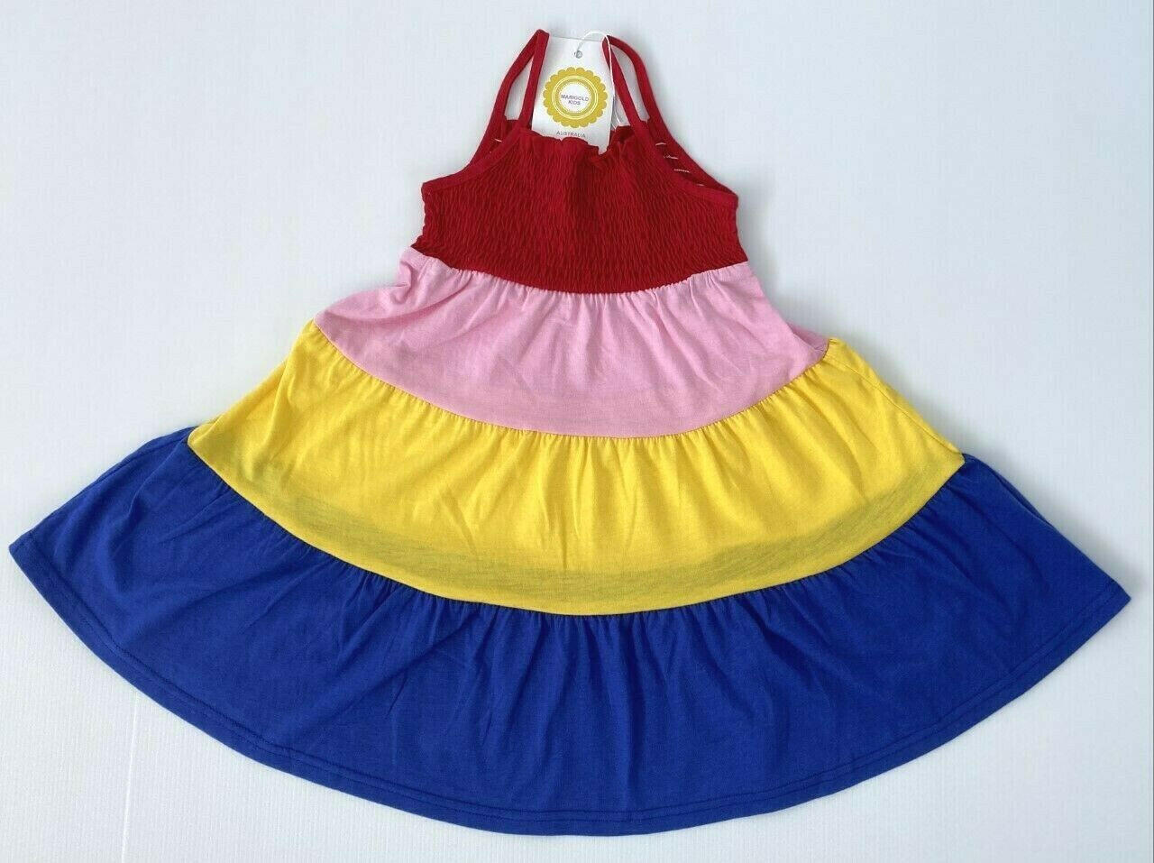 size 18-24m/3y/4y/5y new girls dress colourblock tier girls dress -select size