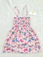 NEW Size 12-18 months Toddler Girls Dress Pretty Pink Butterfly Floral Dress