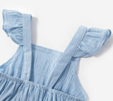 size 0-3m/3-6m new baby girl romper 100% cotton blue romper & headband set