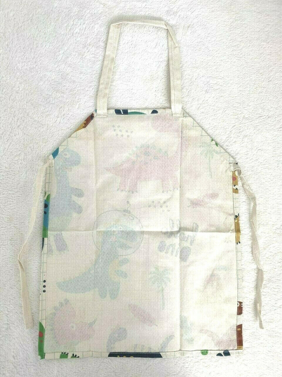 kids childrens cooking/art apron dinosaur apron art smock dino apron  45x56cm.