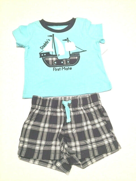 size 3 months baby boys outfit 'Daddy's First Mate' new top & shorts set