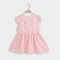 baby girls dress size 6-9m to 3 years pink daisy flutter sleeve baby dress