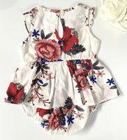 size 3-6m/6-9m/9-12m/12-18 months new red floral white baby girls dress