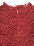 size 4-5y to 10-11 years new girls dress dark rose red floral lace girls dress