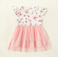 Baby Girls Dress New Size 0-3m to 6-9 months Floral Pink Tulle Baby Dress
