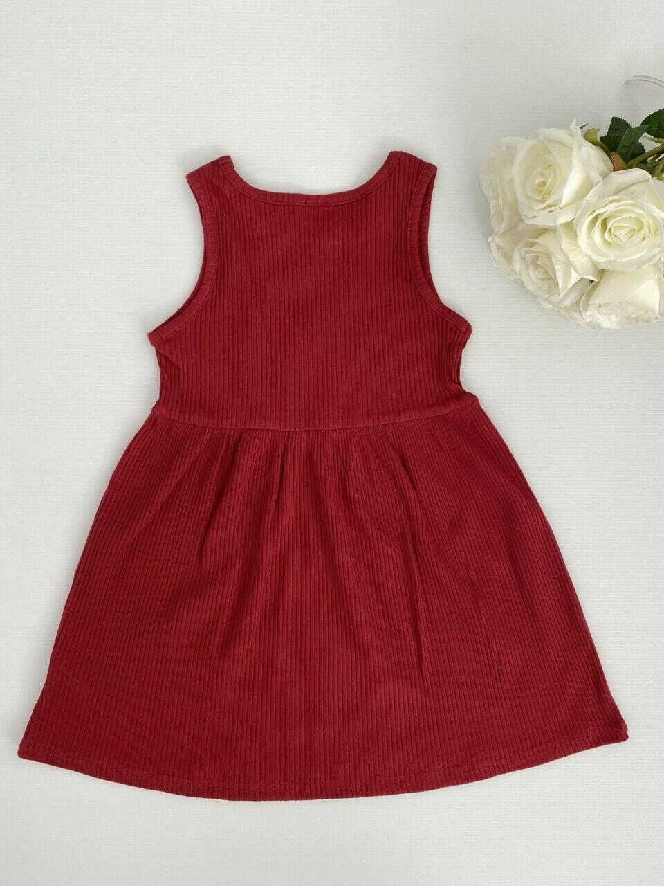 size 18-24m to 5-6 years new girls burgundy ribbed knit girls dress -select size