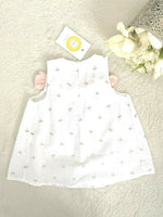 size 9-12m to 2-3Y new girls dress White Floral Shoulder Bow Dress -Select Size