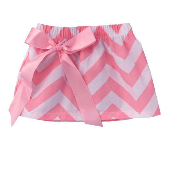 NEW Size 0-3 months  Baby Skirt Baby Girls Clothes Pink Chevron Skirt with bow.