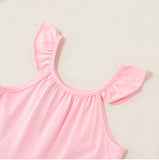 size 4 years / 7 years girls dress pink flutter sleeve tiered dress-select size