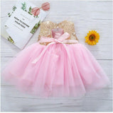 size 3 years girls dress sparkly gold sequin pink tulle girls dress tutu dress