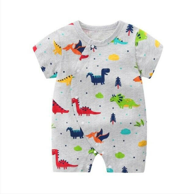 Baby Romper size 0-3m/ 3-6m/ 6-9m/ 9-12m/18-24 months dinosaur baby romper.