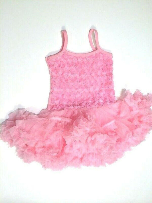 NEW Size 6-12 months Baby Girls Dress Pretty Pink Rosette Baby Pettidress