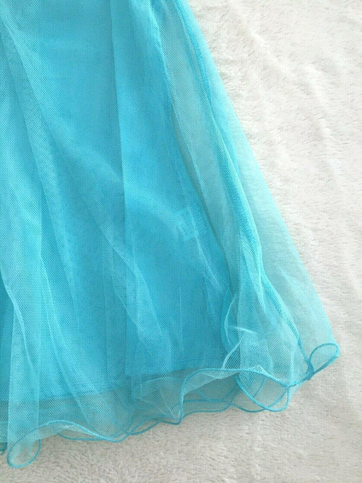 Girls Dress New Size 1 Year Blue Tulle Toddler  Girls Dress with Flower Brooch