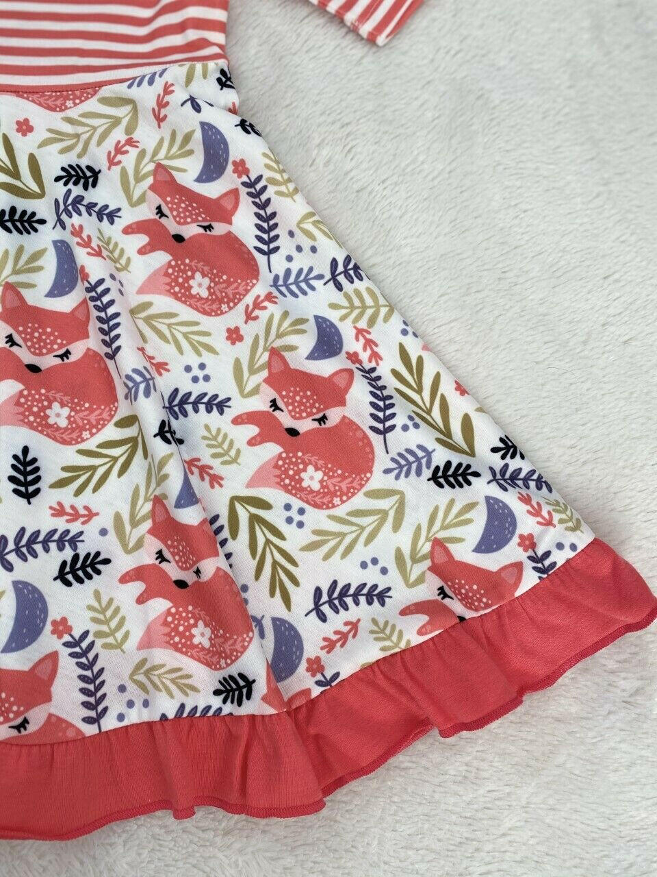 Size 2 Years Toddler Girls Dress New Red Stripe Ruffle Hem  Dress & Headband Set