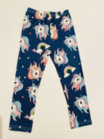 size 18-24m to 5-6 years new girls leggings navy blue rainbow unicorn leggings