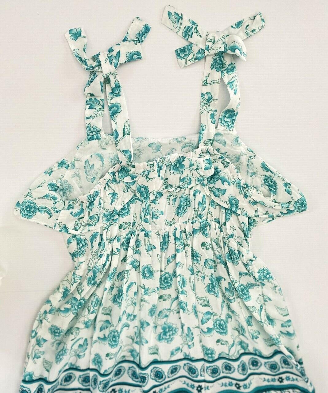 Size 2/4/6/8 years new girls dress turquoise floral boho style girls dress