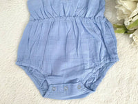 size 0-3m/3-6m new baby girl romper 100% cotton blue romper & headband set