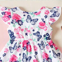 SOLD OUT: Pink floral butterfly print baby girls dress