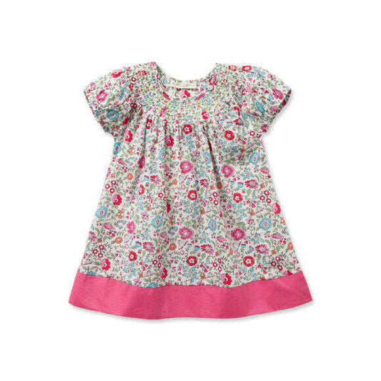 NEW Size 24 months Toddler Girls Dress 100% Cotton Floral Pink Hem Girls Dress