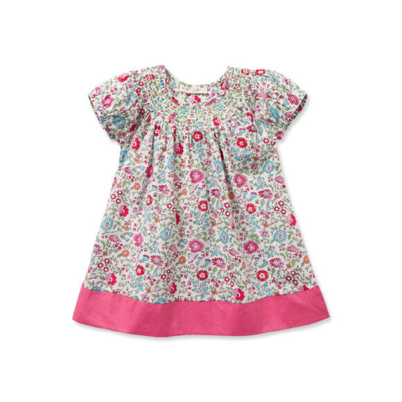 NEW Size 24 months Toddler Girls Dress 100% Cotton Floral Pink Hem Girls Dress