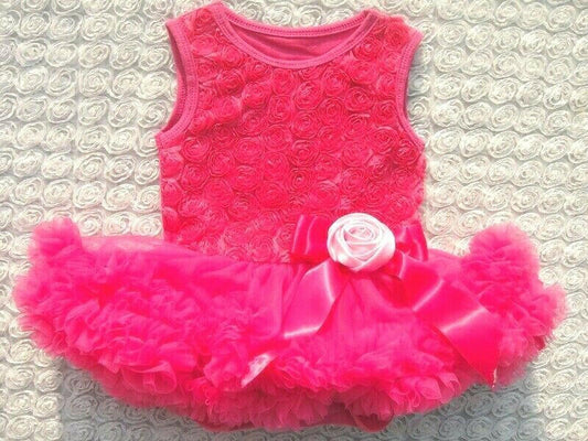 NEW Size 1-2 Years Pretty Girls Rose Pink Pettidress Toddler Pettidress