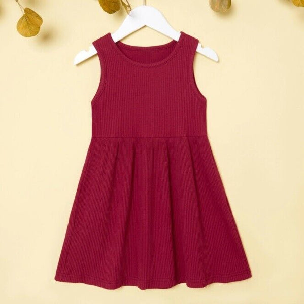 size 18-24m to 5-6 years new girls burgundy ribbed knit girls dress -select size