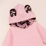 Baby Girls Hoodie Outfit Pink Hoodie Top & Camo Pants Set Size 3-6m/6-9m/9-12m