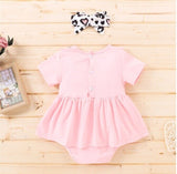 Size 0-3m to 9-12 months Baby Dress Pink Leopard Heart Print Dress & Headband