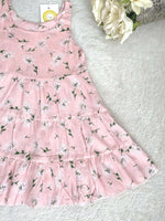 Size 3 Years Girls Dress New 100% cotton Pink Floral Tier Girls Dress