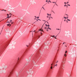 size 2-3 years new girls dress flower embroidered dark pink girls dress