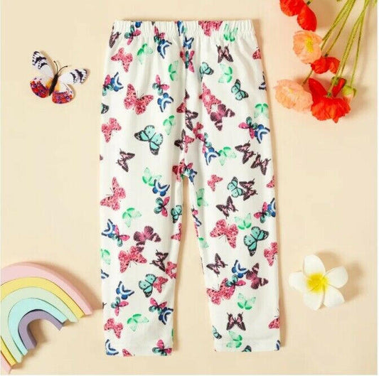 size 18-24m to 5-6 years new girls leggings colourful butterfly print leggings.