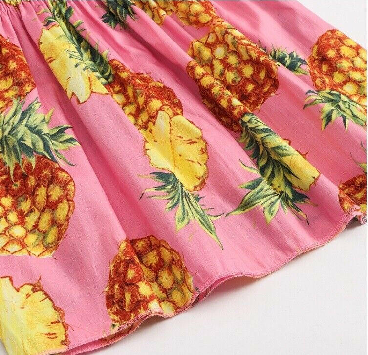 NEW Size 18-24 months Toddler Girls Dress 100% Cotton Pink Pineapple Dress