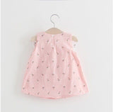 size 9-12m to 2-3y new girls dress Pink Floral Shoulder Bow Dress -Select Size
