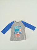 NEW Size 3-6 months  Baby Boys 'Cute and I know it!' print long sleeve top