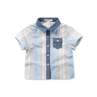 NEW Size 24 months Boys Shirt Boys Blue Grey Stripe Shirt