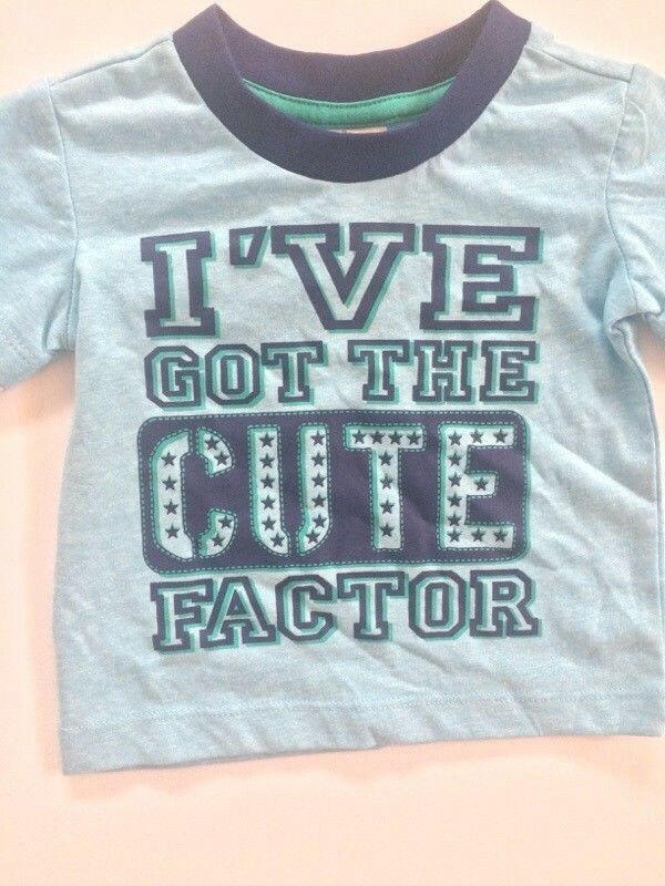 NEW Size 3-6 months Baby Boys Top 'I've got the cute factor' Long Sleeve Top.