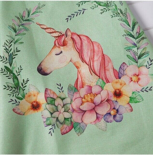 kids childrens cooking/art apron flower unicorn apron unicorn art smock 45x56cm.