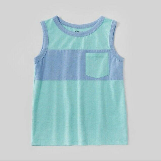 Boys Tank Top New Quality Cotton Blue Green Boys Tank Top.