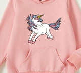 size 18-24m to 5-6 years new girls long sleeve top pink unicorn hooded top